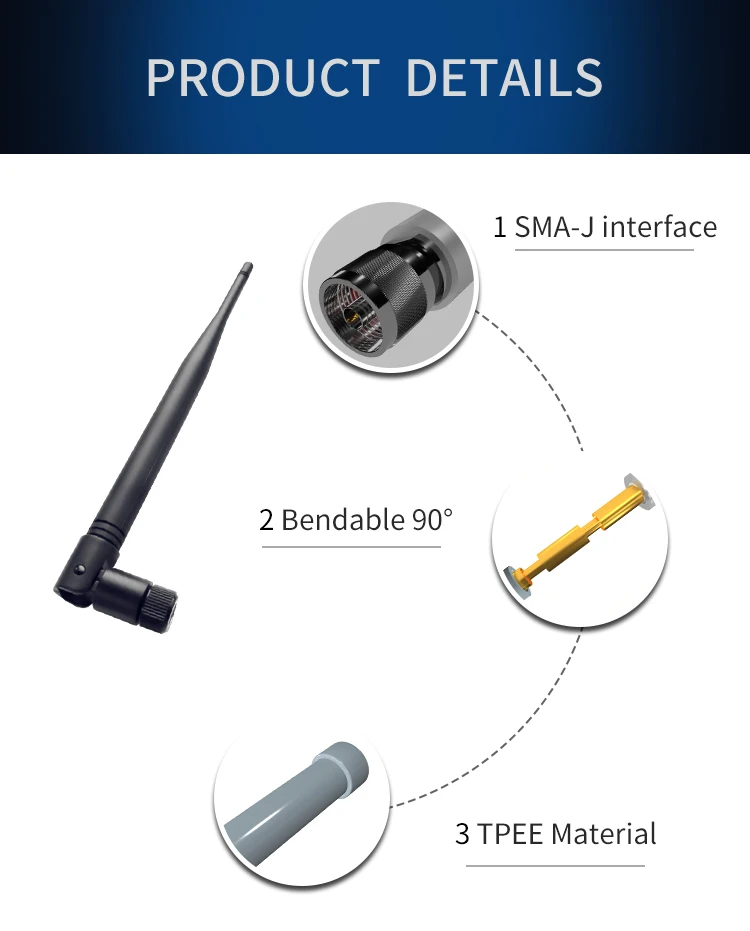 de borracha de alto ganho omnidirecional cdsenet ma omni wifi antena macho