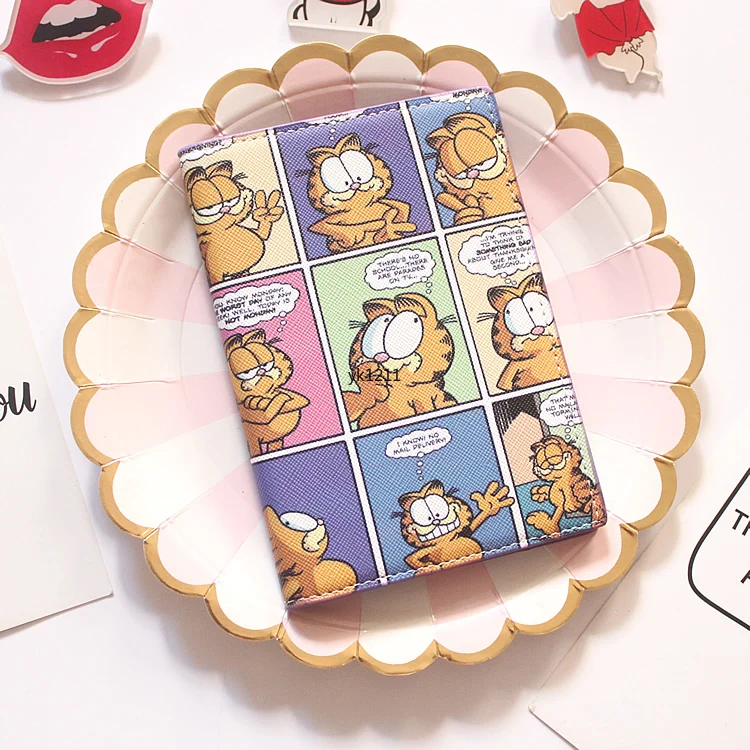 Garfield наборы для паспорта ins простой мультяшный Держатель сумка зажим билета