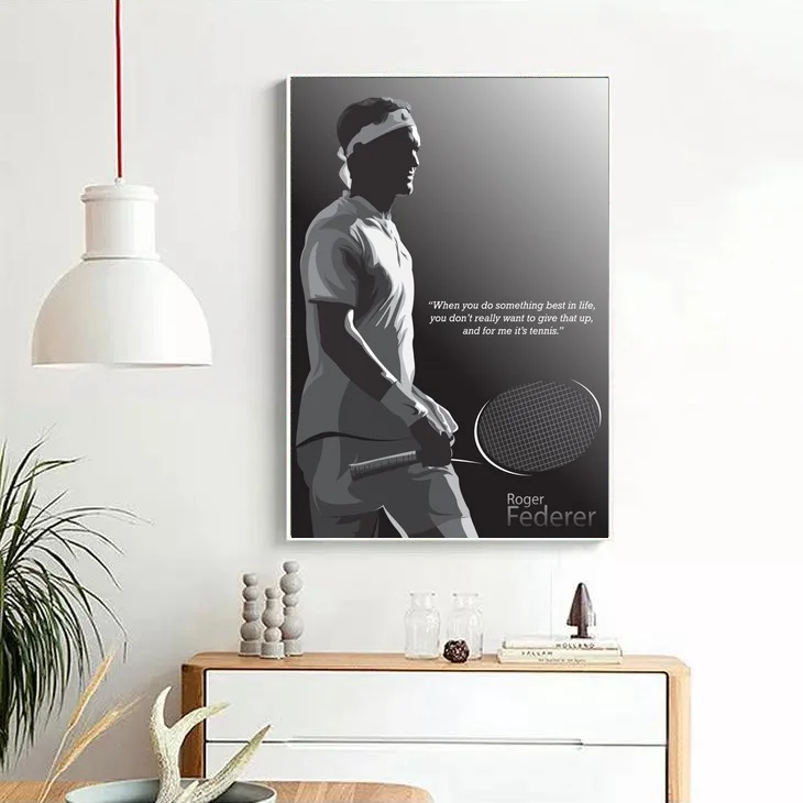 

Roger federer Quote Poster Canvas Print Wall Art Home Decor No Frame