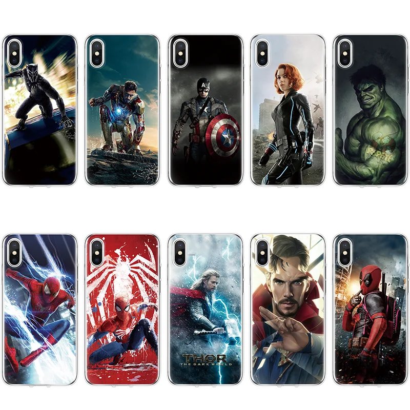 The Avengers Soft TPU Silicone Cover For iPhone 5 5S SE 6 6S 8 Plus X XS XR Max Coque Dr. singular iron Man 7 Case |