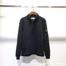 Осенний и зимний пуловер с воротником-стойкой и высоким воротником, Повседневная однотонная толстовка с капюшоном