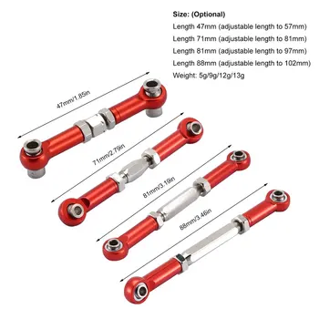 

2pcs HSP 102017 122017 47-88mm Aluminum Front/Rear Linkages Alloy Sonic Servos Link 1/8 1/10 Upgrade Parts For 94122 94123