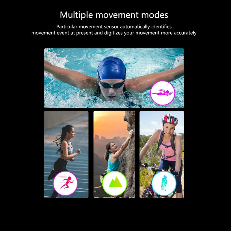 Women Fitness Bracelet Bluetooth Heart Rate Monitor Alarm Clock Waterproof Smart Watch DQ-Drop