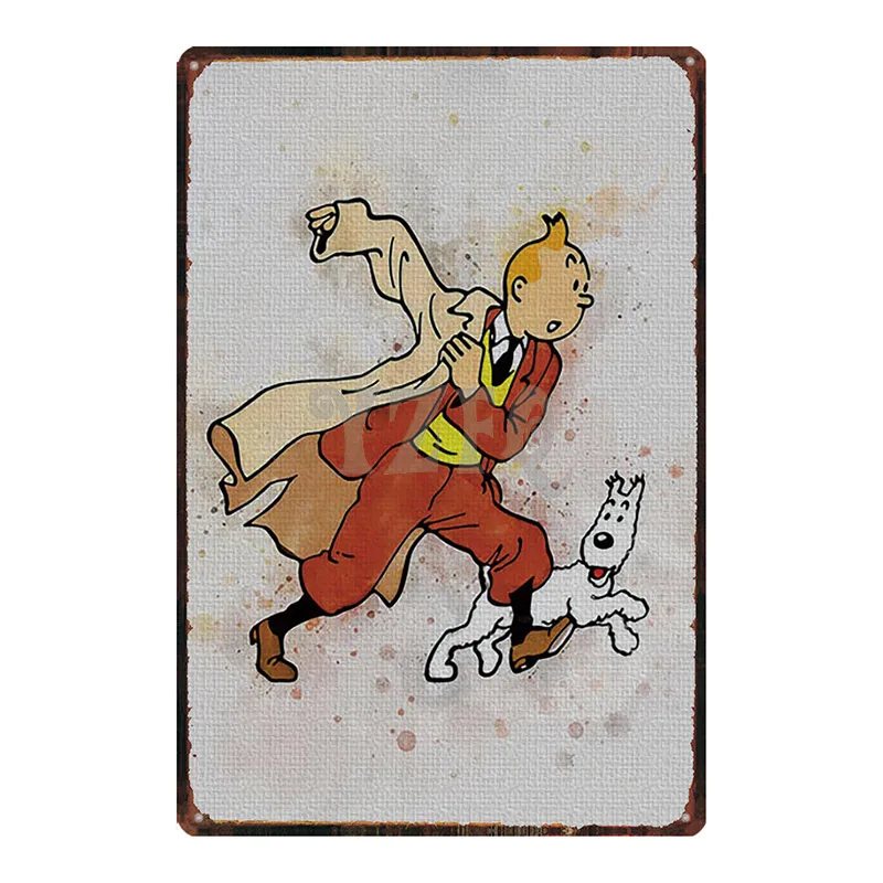 

Tintin Cartoon Metal Signs Plaque Metal Vintage Wall Pub Kid's Room Home Art Party Vintage Decor Iron Poster CuadrosDU-2926