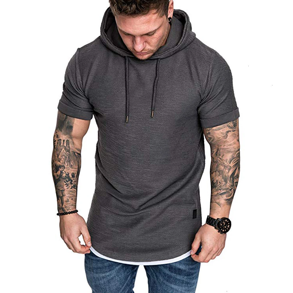 cesar No es suficiente trigo Los hombres de sudaderas con capucha sudadera Slim Fit Casual de gran  tamaño con capucha de manga corta Top jerseys hombres invierno sudaderas  #20| | - AliExpress