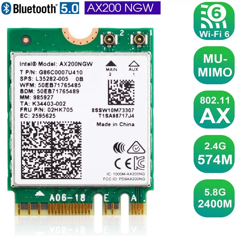 EDUP 2974 Мбит/с WiFi 6 Intel AX200 PCIE сетевая карта 2 4G/5Ghz 802.11ac/ax двухдиапазонный Bluetooth 5 1 AX200NGW