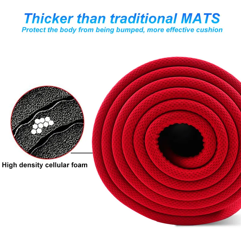 10 mm Extra Thick Non slip Yoga Mat Natural Rubber NBR Fitness Sports Gym Pilates Pads Gift Yoga Mat Bag