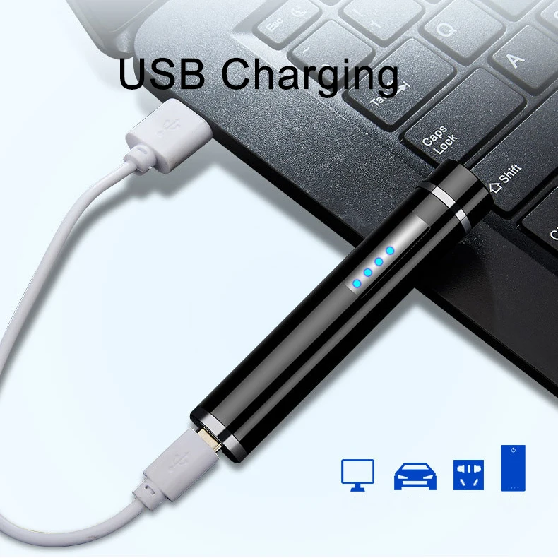 Double Arc Plasma Lighter Cylinder Electric Lighter Rechargeable USB Cigarette Lighters Smoking Accessories