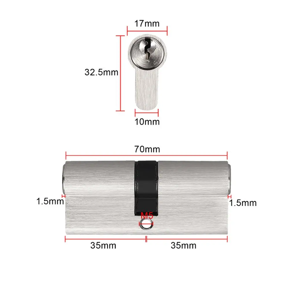 35 mm Proster 35/35 40/40 45/45 цилиндра замка двери 6-контактный переходник с внутренней двери НПВХ алюминия из дерева, ПВХ двери с 3 клавишами - Цвет: 35 mm
