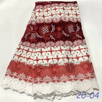 

Velvet African Guipure Cord Lace Fabric High Quality French Water Soluble Cord Lace Fabric With Stones For Nigerian Dress 02