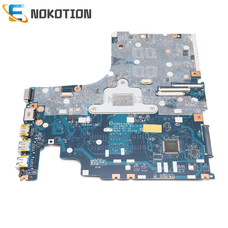 NOKOTION для lenovo 500-15ISK Материнская плата ноутбука I5-6200U Процессор R7 M360 GPU 5B20K34637 AIWZ2 AIWZ3 LA-C851P основная плата