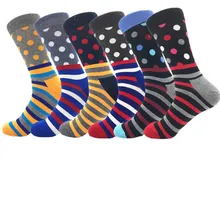 Новые хлопковые мужские и женские полосатые носки в горошек унисекс Женские весенне-зимние модные теплые носки повседневные носки средней длины# T10