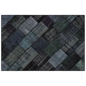 

Handmade Black Vintage Overdyed Patchwork Area Rug 160x230 Cm-5'3''X7'7''