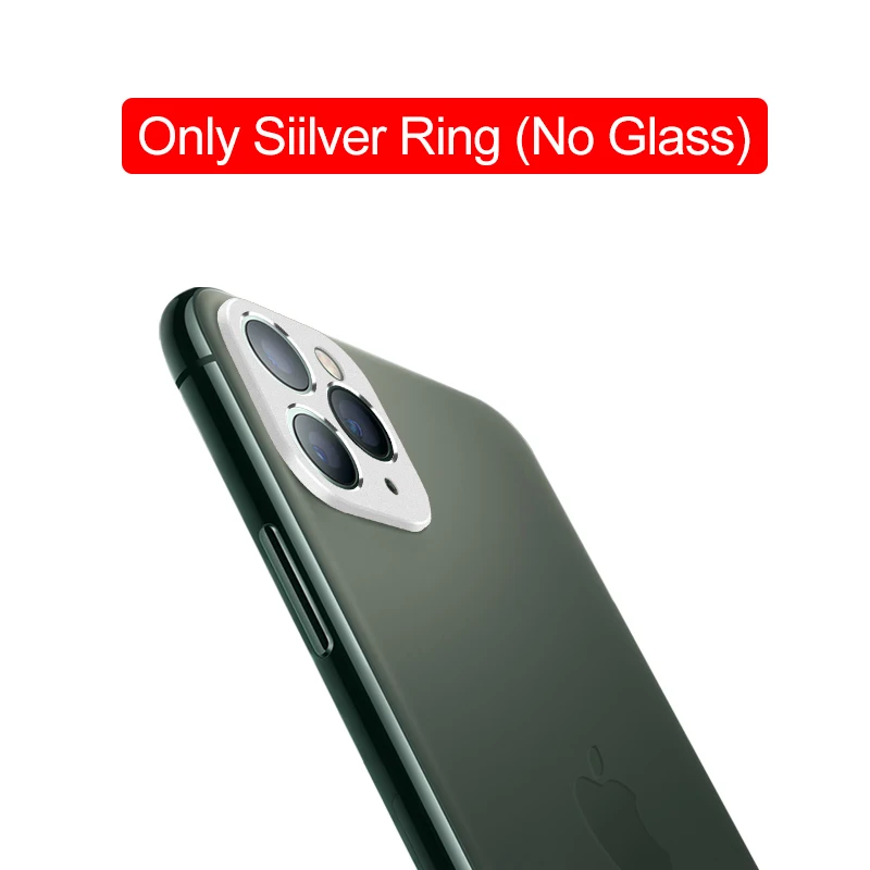 silver ring only Закаленное стекло на iPhone 11 Pro X XR XS Max стекло задняя камера Объектив экран протектор кольцо Крышка для iPhone 11 XS XR X Чехол - Цвет: silver ring only