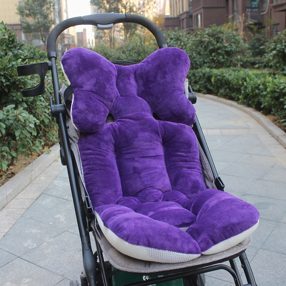 Purple 33x80cm Детская утепленная подушка на колесиках Подушка с принтом подушка для детской коляски сиденье мягкая детская коляска теплая подушка Подушка Матрас Подушка - Цвет: Purple 33x80cm