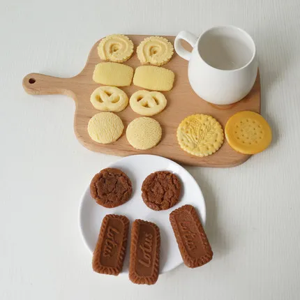 10 комплектов настоящие касания искусственные поддельные печенье Шоколадное печенье вешалки модель еды