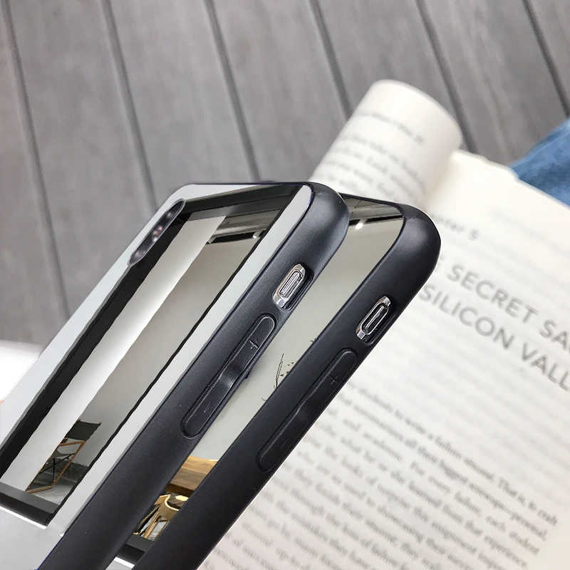 Мягкий силиконовый зеркальный чехол для iPhone 11 pro max XR XS Max X полностью закрывающие