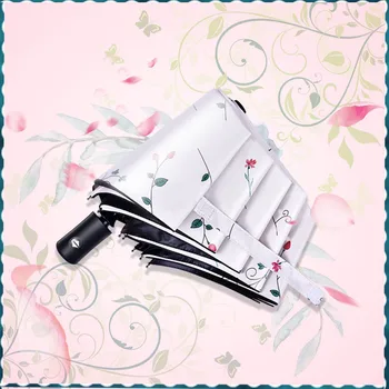 

Full-automatic Folding Woman Clear Windproof Double Umbrella Paraguas Mini Pocket Automatic UV Protection Umbrella For Girls
