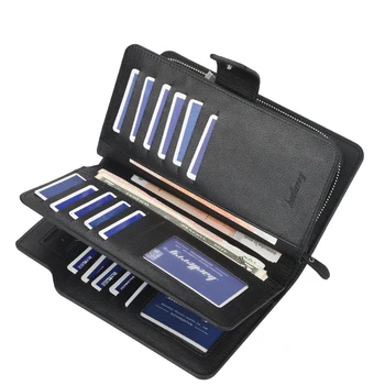 

High Capacity Long Wallet Men Big Strip Clutch Brand Quality Zipper PU Leather Wallets Purse for Men Card Holder Male Phone Bag