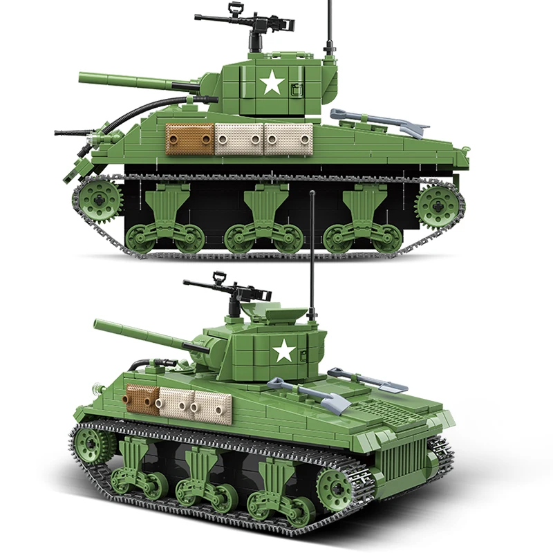 726 шт. американские военные Шермана M4A1 Танк строительные блоки техника городской