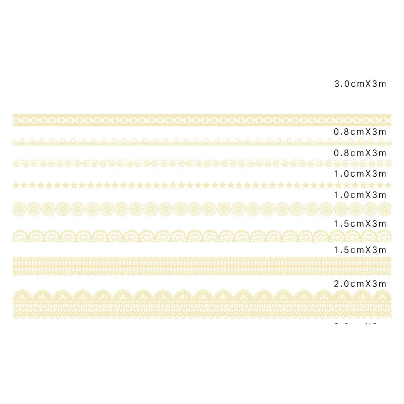 3D кружевной набор декоративного скотча Васи клей 8 фото черчения розовый декоративный DIY белый настенный синий шт черная лента Маскировочный дневник ленты - Цвет: Цвет: желтый