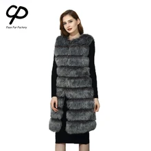 CP искусственный мех фабрика Лисий искусственный мех жилет женский зимний модный теплый Лисий искусственный меховой жакет, жилет для женщин искусственный мех CP03