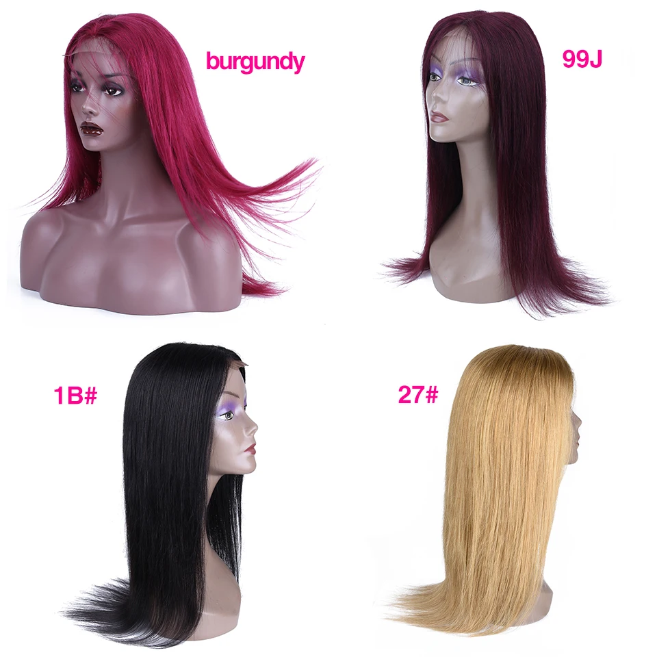 HairUGo 4x4 Lace Closure Wigs 99J Brazlian Remy Straight Lace Closure Human Hair Wigs For Black Women Human Hair Wigs Mid Ratio