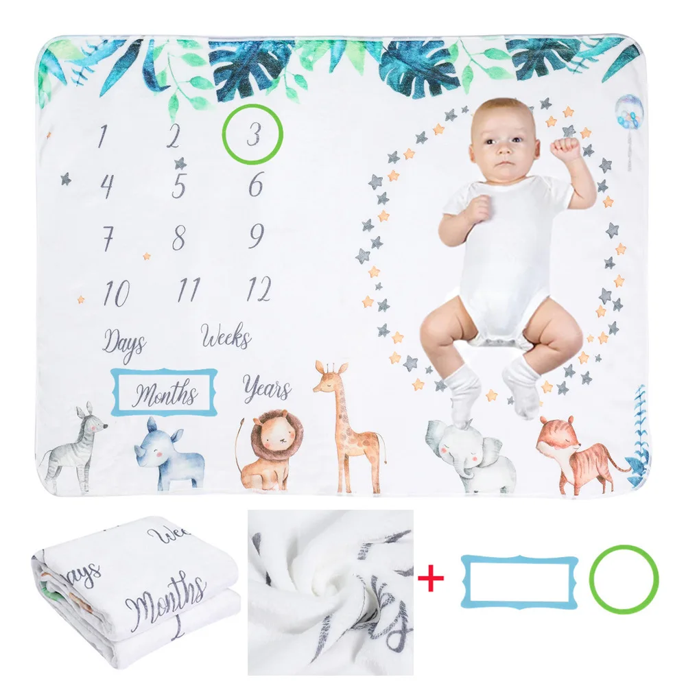 75-100cm-Baby-growth-chart-Blanket-Baby-Monthly-milestone-Blankets ...