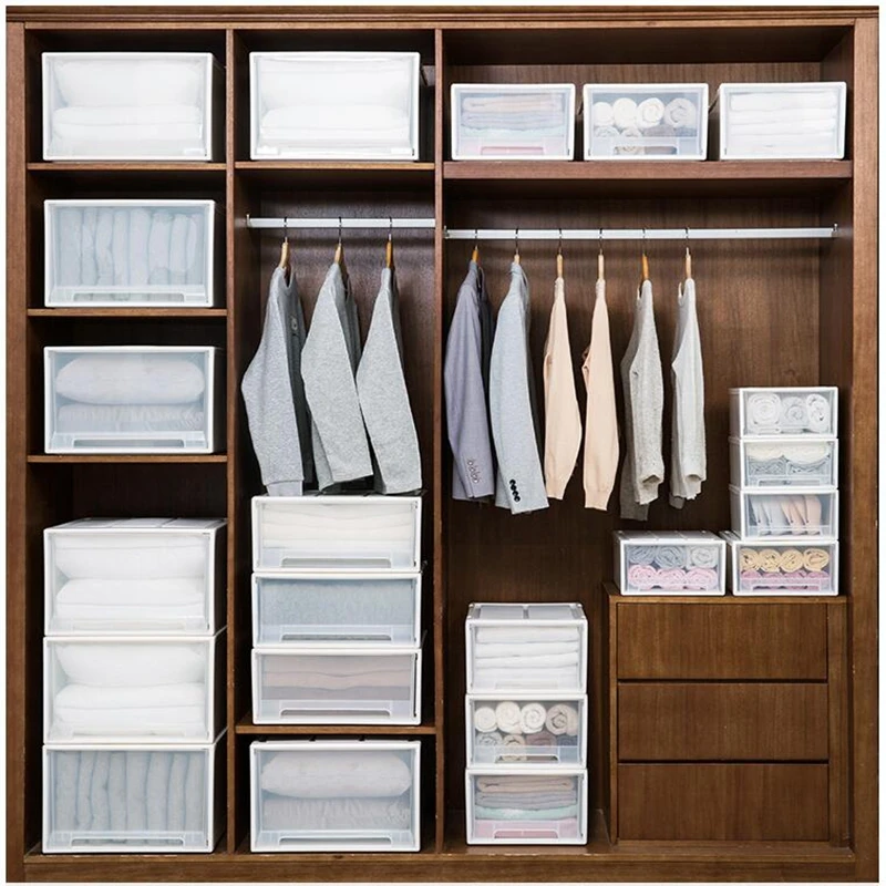 Home Drawer Storage Box Household Wardrobe Clothes Organizer Large Plastic Storage Box Pure Color Visualization Easy Find Overla Home Drawer Storage Box Household Wardrobe Clothes Organizer Large Plastic Storage Box Pure Color Visualization Easy Find Overla