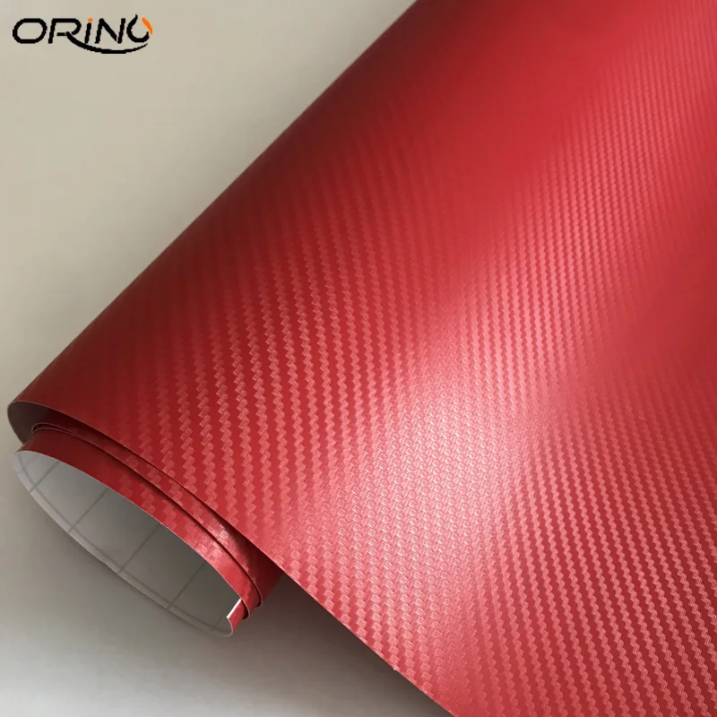 Red 3D Carbon Fiber Vinyl Wrap Sticker-1