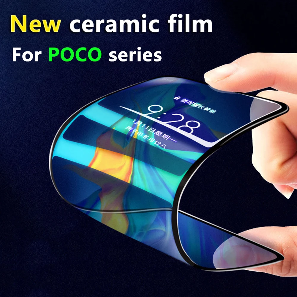Not broken edges Ceramic Screen Protector Film for POCO X3 NFC M3 Pro F2 F3 GT M2 X2 full coverage Super Toughness Anti-broken | Мобильные