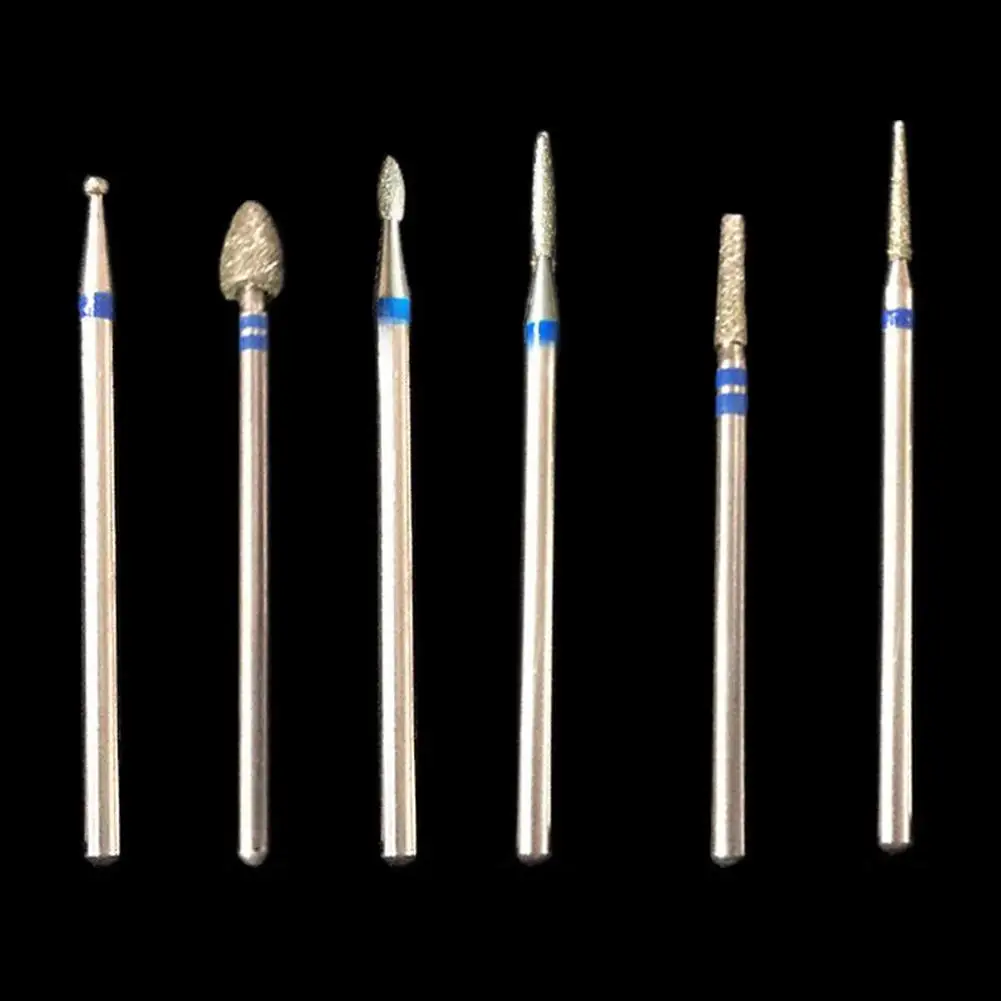 6 форм Алмазная дрель для ногтей фрезерные сверла для ногтей Резак для кутикулы для маникюра пилки для ногтей Электрический фрезерный шлифовальный станок