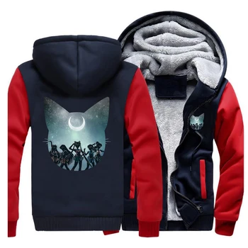 

Sailor Moon TV Series Printing Male Jacket 2019 Winter Thick Streetwear Costume Men New Fashion Brand Sportswear Motorcycle Coat