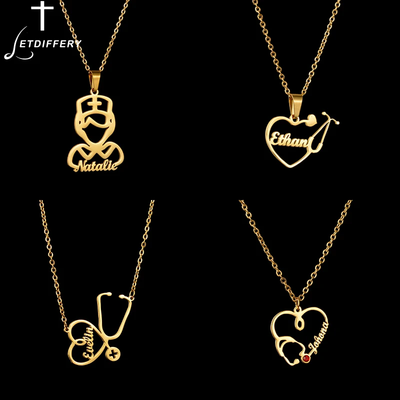 Doctor Nameplate Choker Necklaces Women 
