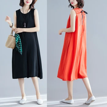 

Make new summer wide-legged women loose big seven yards sleeveless vest divided skirts