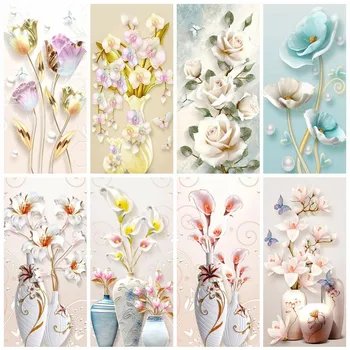 

New Arrival Diamond Painting Full Circle Flower Tool Kit 5D DIY Diamond Embroidery Sale Mosaic Decoration Home