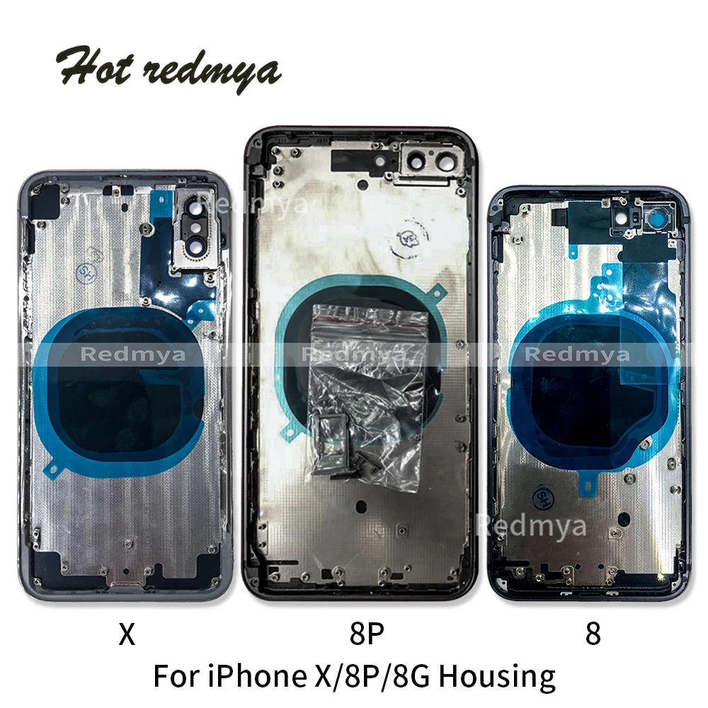 Задняя крышка аккумулятора для iPhone 8 Plus X + средняя рамка корпуса лоток SIM-карты