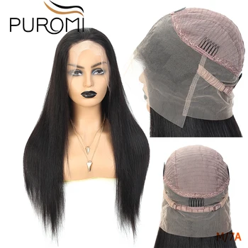 

Puromi 360 Lace Frontal Wigs 150% Density Straight Lace Frontal Human Hair Wigs for Black Women Remy Hair Brazilian Lace Wig