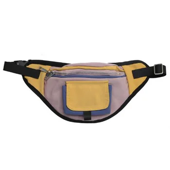 

Unisex Pockets Stitching Waterproof Pockets Chest Bag Travel Cashier Belt Hip Hop Rock Men and Women Bag