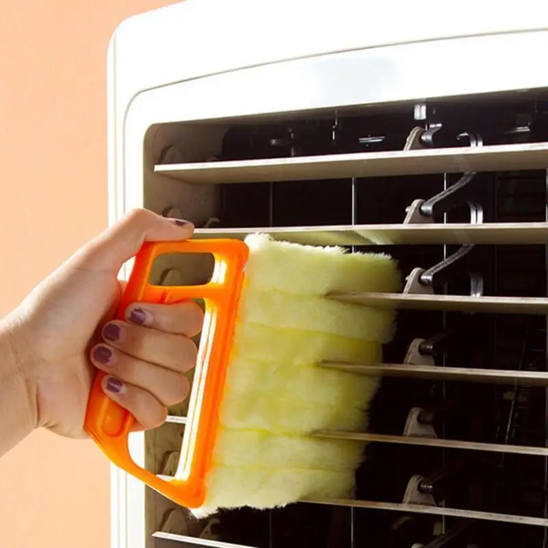 Useful Microfiber Window 7 Finger Dusting Cleaner Tool Brush Air Conditioner Cleaner Washable Venetian Blind Blade Cleanin