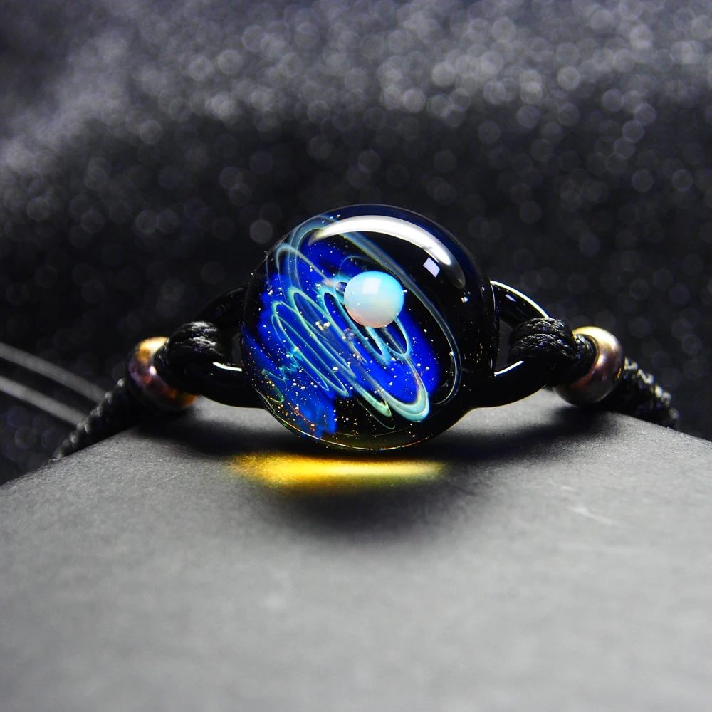 necklace 20 Вселенная планеты стеклянные браслеты из бисера и браслеты галактика модные ювелирные изделия галактика солнечной системы браслет для женщин Рождество - Окраска металла: necklace 20