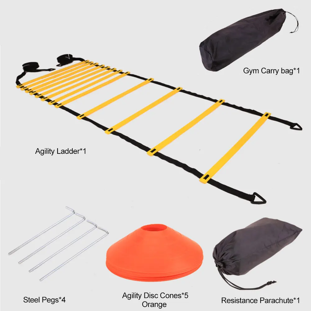 

12 pcs Speed Agility soccer Training Set Speed Training Equipment Ball training soft ladder logo plate resistance umbrella set