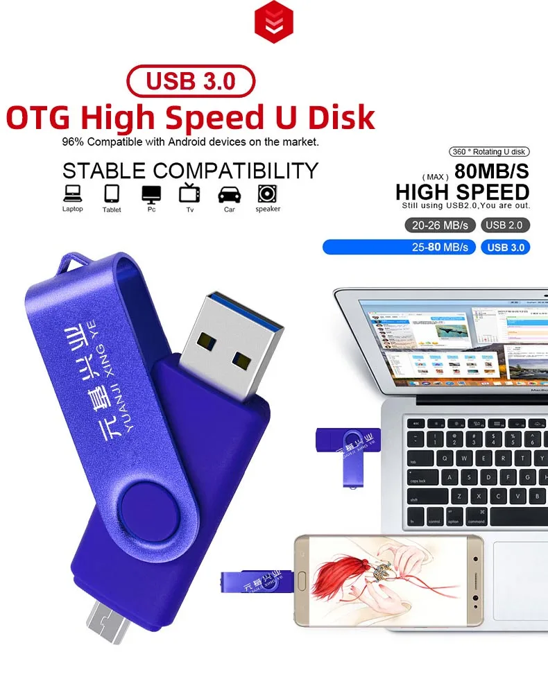Пользовательский надпись USB флэш-накопитель USB3.0 высокоскоростной персонализированный Металл креативный 256gb мобильный компьютер двойного назначения мобильный