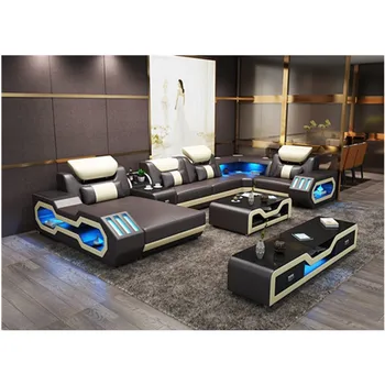 

hot selling modern black or darker brown leather sofa