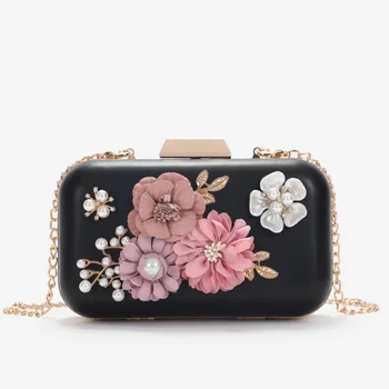 

2020new Flower Evening Bag Beaded Embroidered Clutch Diamond Bag Pearl Evening Bag Party Messenger Bag