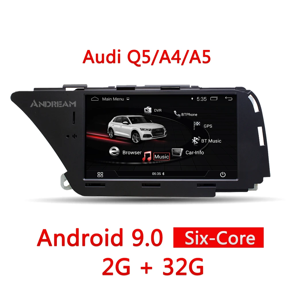 " Android 9,0 Автомобильный мультимедийный плеер для AUDI A4 S4 A5 Q5(2008 2009 2010 2011 2012 2013 B8) gps навигации головное устройство - Цвет: 2G-32G