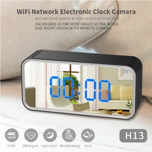 HD многофункциональная мини-камера с часами 160 ° широкий обзор Wifi мини-камера Будильник с ночным видением P2P датчик движения ИК Ночное Видение