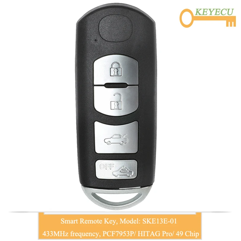 KEYECU умный пульт дистанционного управления автомобильный ключ для Mazda (Mitsubishi