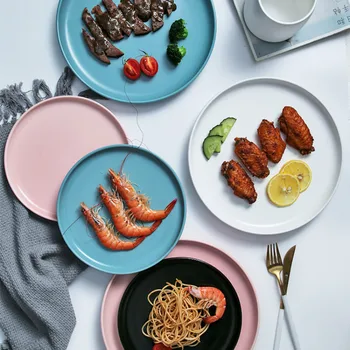 

Home creative ceramic western food dish net red ins style dinner plate tableware Steak tray YHJ022401