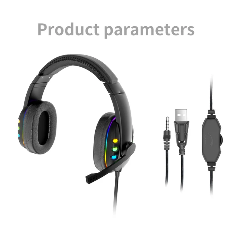 Wired Over Head Headphone LED Colorful Game Headset With Microphone Gamer Earphone For Xbox One PS4 PC Laptop Phone